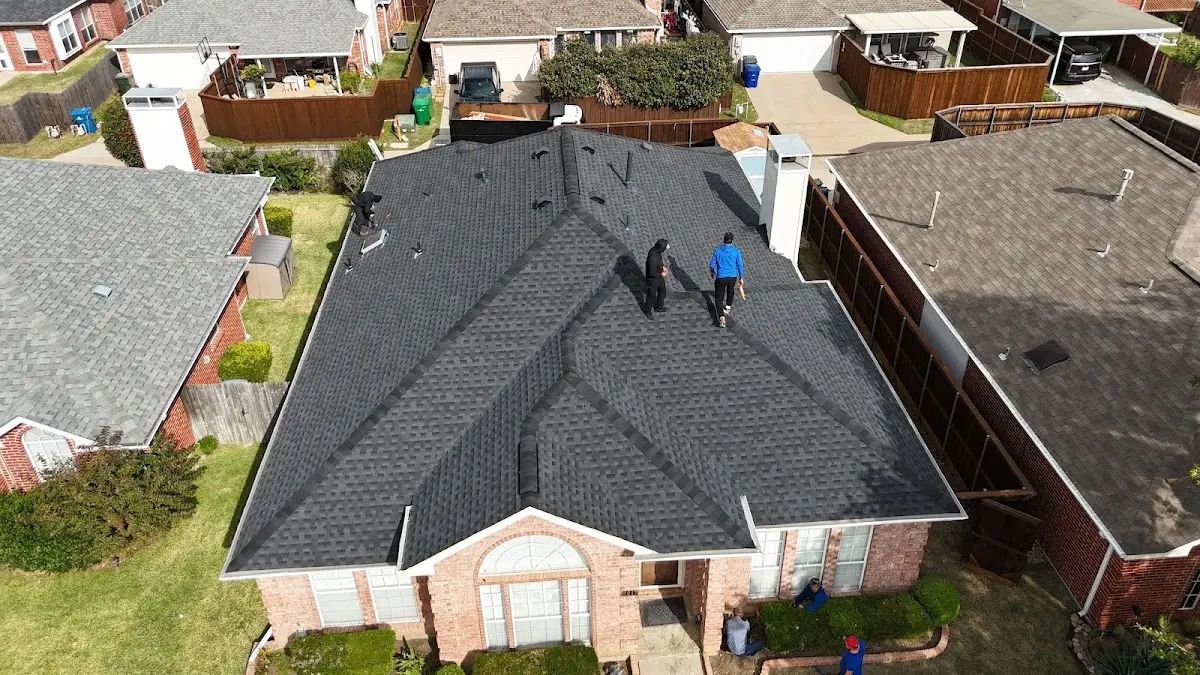 Slate & Tile Roof Repair work in progress on a Gulf Park Estates property